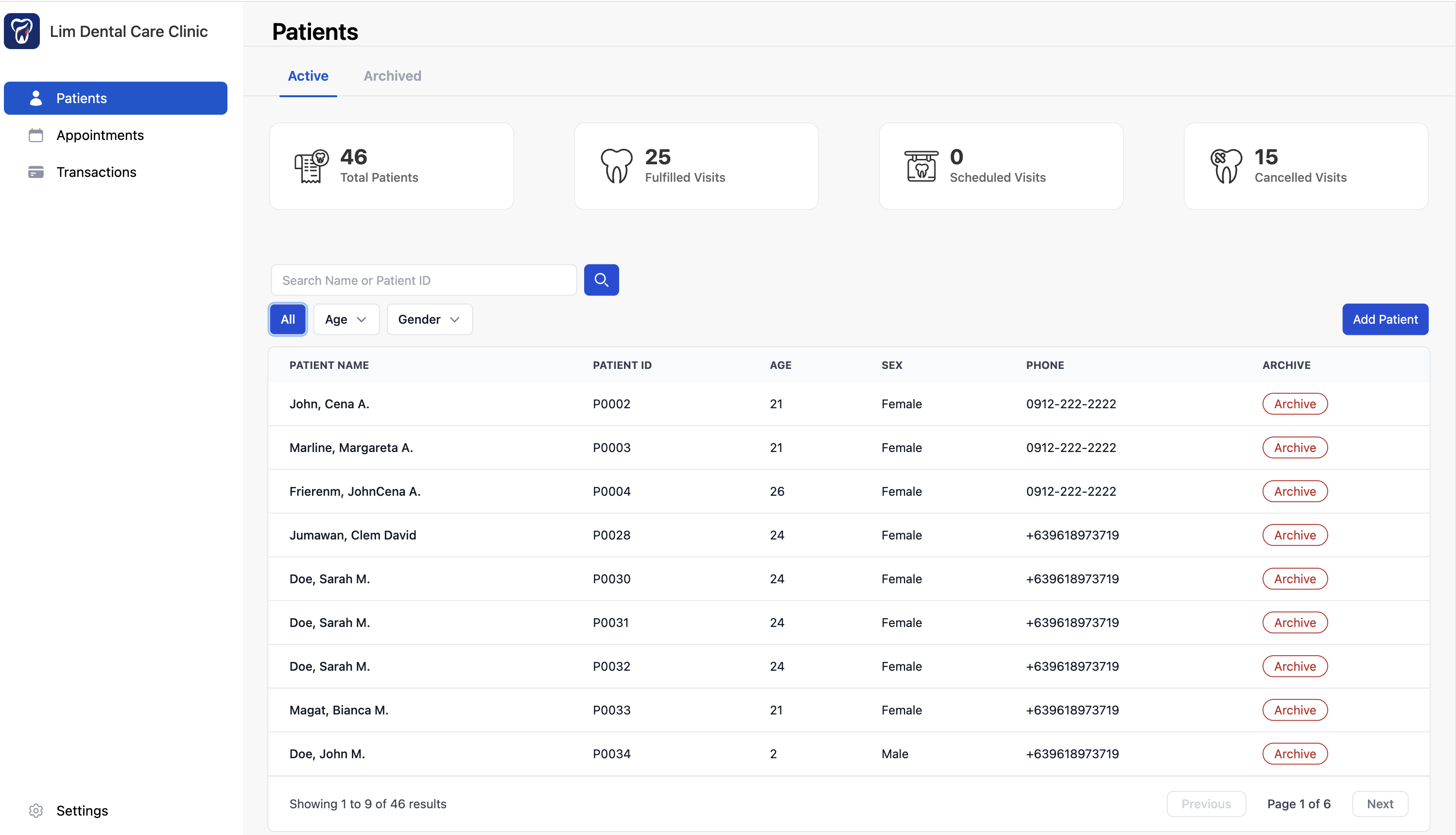 Dental Clinic Management System